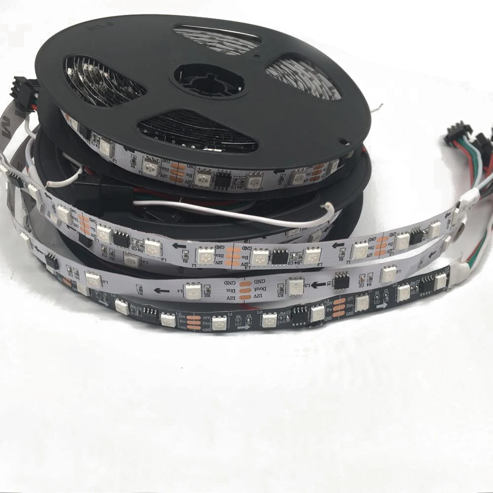 WS2811 5050 SMD RGB светодиодные ленты адресуемый 30/60 светодиодов/m Led Пиксели внешний Нормальный/яркий 5 м/рулон 16.5ft DC12V