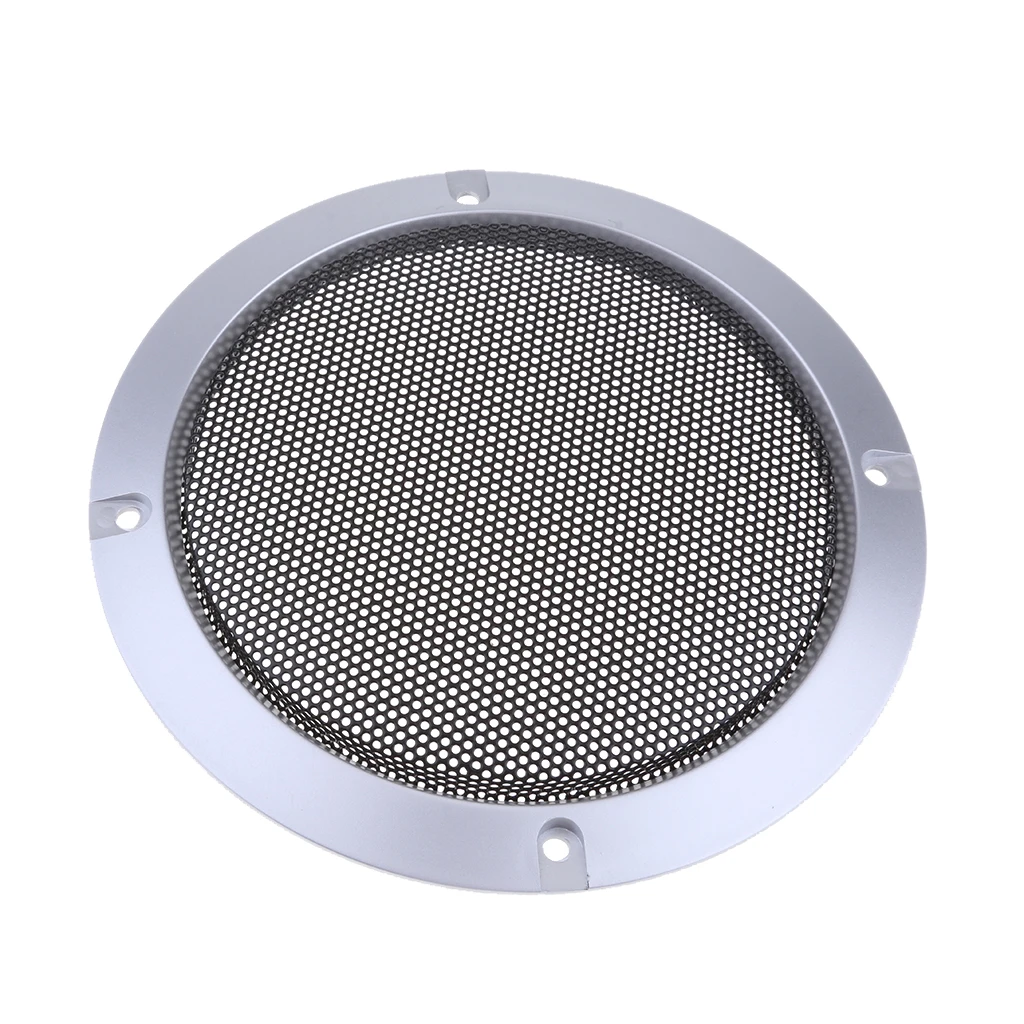 5 Inch Speaker Grills Cover Case with 4 pcs Screws for Speaker Mounting Home Audio DIY 153mm Outer Diameter Silver