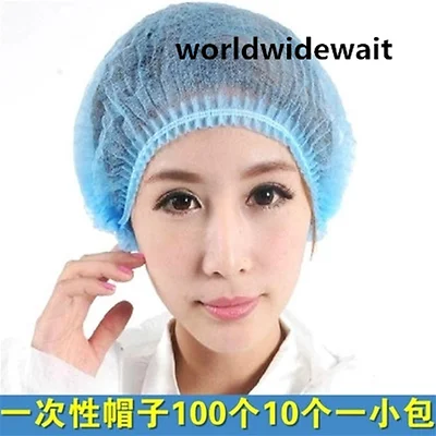 

100pcs Disposable Hair Net Cap Non Woven Bouffant Stretch Medical Dust Cap