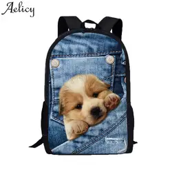 Aelicy рюкзак Для женщин 2018 Печать Рюкзак Мода 3D животных печати кошка собака нейлоновый рюкзак школьные Колледж сумка