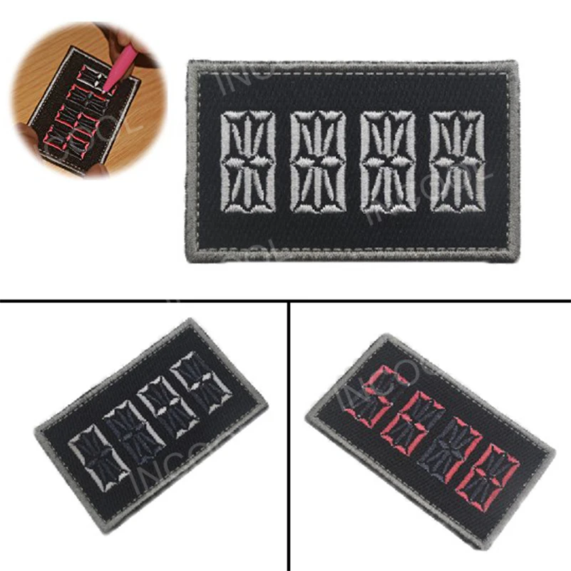 

Embroidery Patch Personalized DIY Your Number 0-9/A-Z Hook&Loop Morale Patch Tactical Emblem Badge Appliques Embroidered Badges
