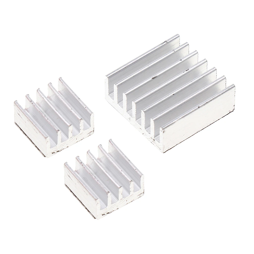 3Pcs Extruded Aluminum Heatsink For High Power LED IC Chip Cooler Radiator Heat Sink 14*14*5mm/ 8*8*5mm