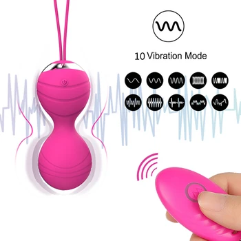 Bolas de Kegel para ejercicio Vaginal para mujeres, juguete sexual erótico con 10 huevos vibradores de silicona, Bola de Ben wa, vibrador de punto G, 5 uds. 2
