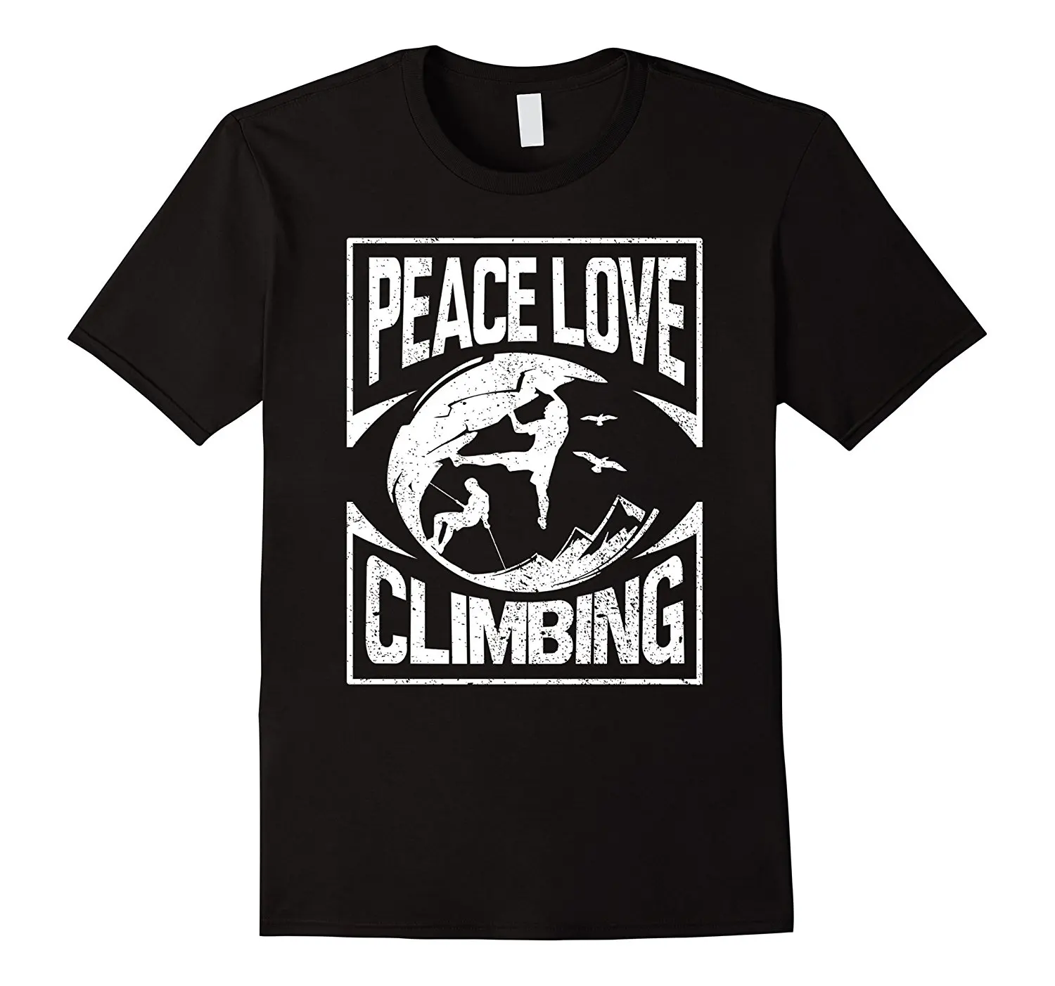 Скалолазов футболка Peace Love альпинистов рок Mountain футболки Повседневное Для мужчин