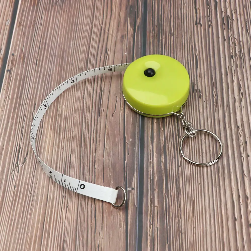 

Cute Candy Color Keychain 1.5m Retractable Ruler Mini Tape Measure Portable Pull Ruler Keychain Simple Exquisite Key Chain