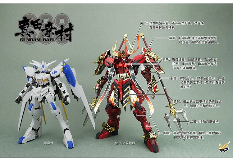 Comic Club Refitting люкс из GK смолы Sanada Yukimura для Gundam tv 1/100 Bael GUNDAM