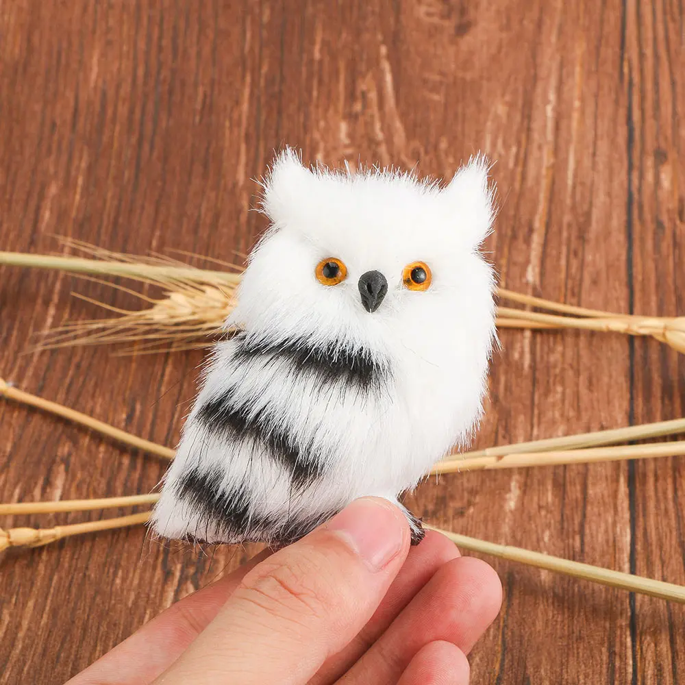 

Mini Cute Owl Simulation Ornaments White Furry Christmas Bird Decorations Kids Gifts Home Office Decoration 2019 Hot Wholesale