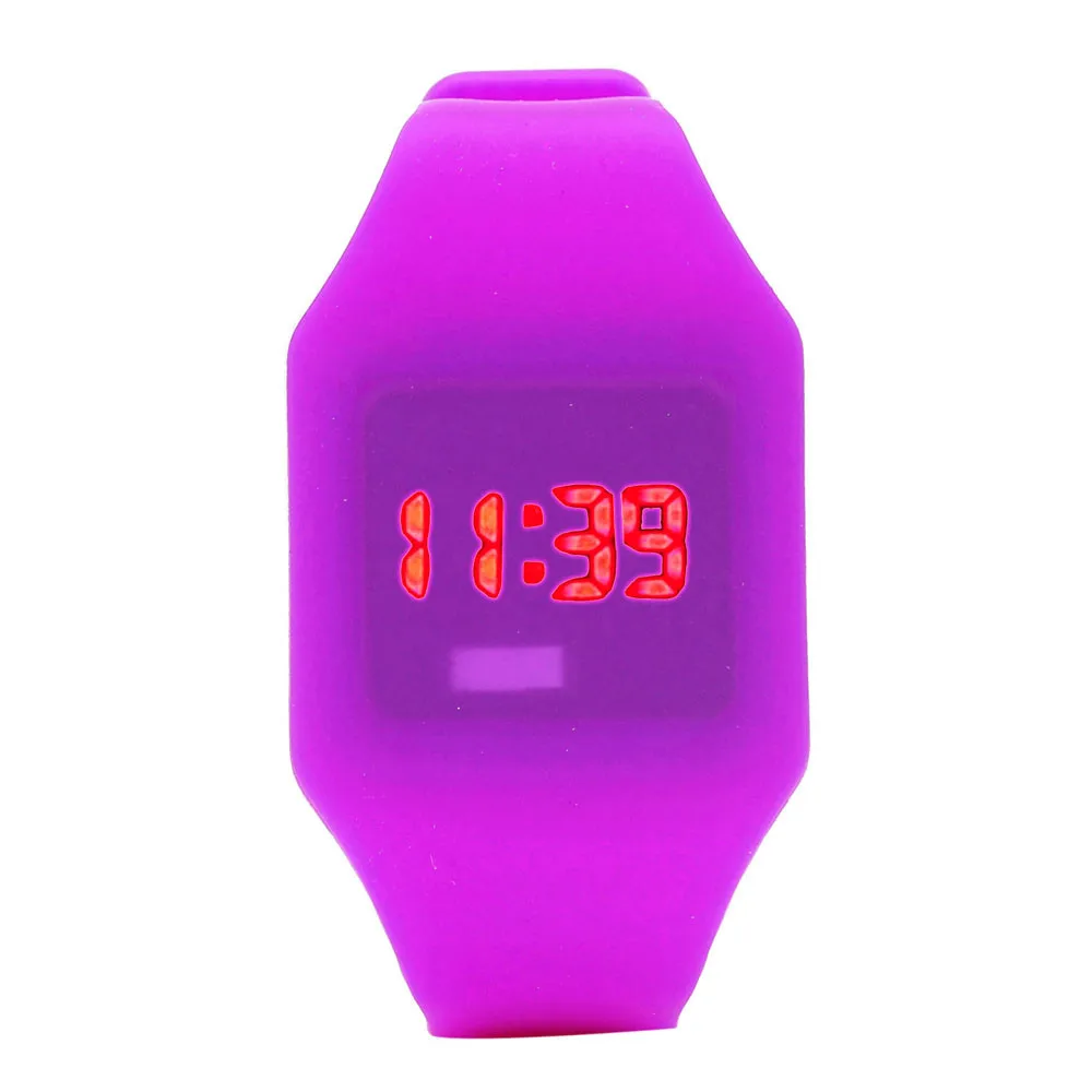 2019 Новые поступления Детские Мальчики Твердые конфеты цвета Простой высокое качество силиконовые светодиодные часы спортивный браслет