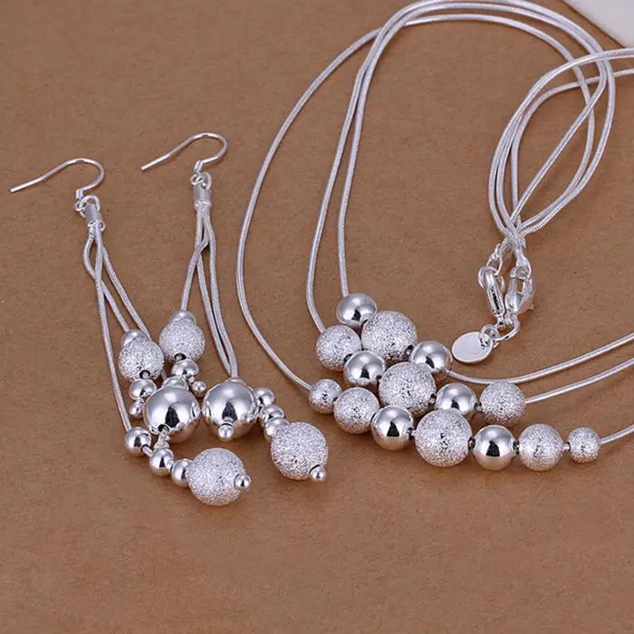 silver plated jewelry 925 sterling silver fashion jewelry 3line&ball