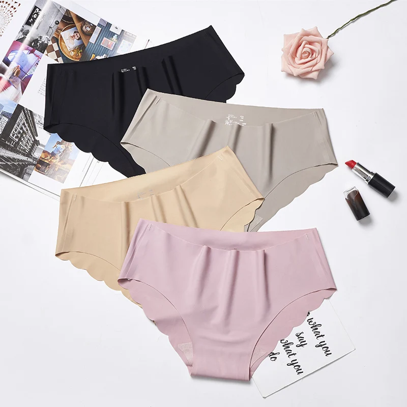 Fashion Panties For Women Seamless Briefs Ultra-thin Underwear Sexy G String Panty Mid Waist Female Underpants Intimates 3pcs #F