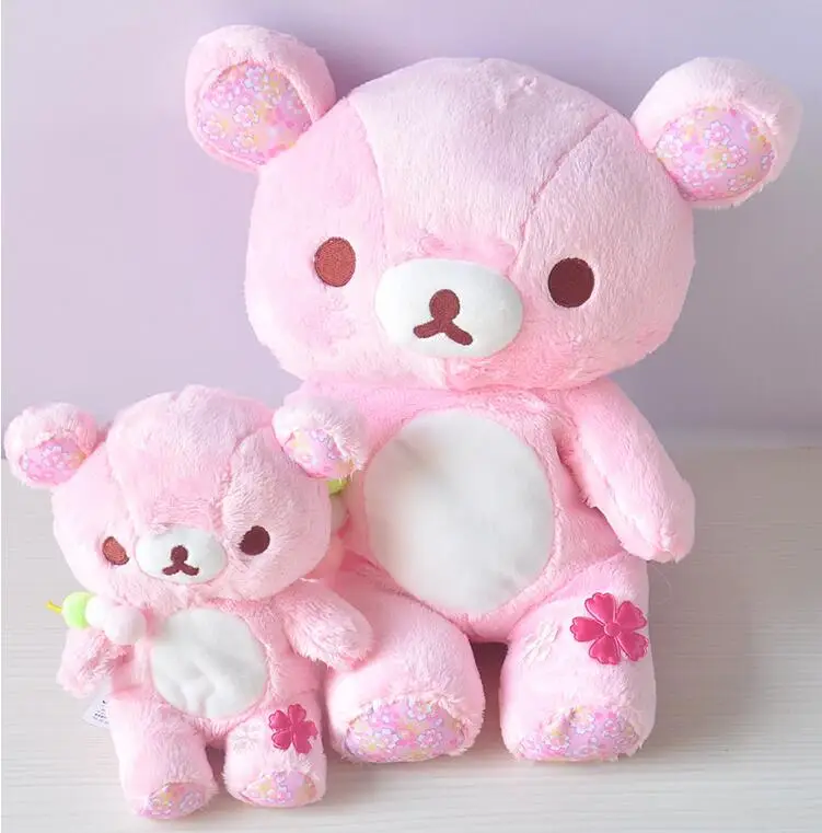 

candice guo! cute plush toy cartoon san-x pink sakura cherry blossom rilakkuma stuffed doll girls birthday Christmas gift 1pc