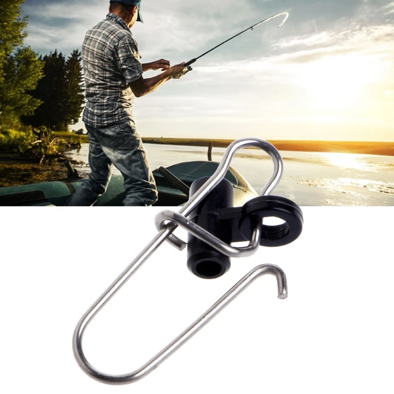 10pcs Fishing Sinker Slip Clips Black Plastic Head Swivel With Nice