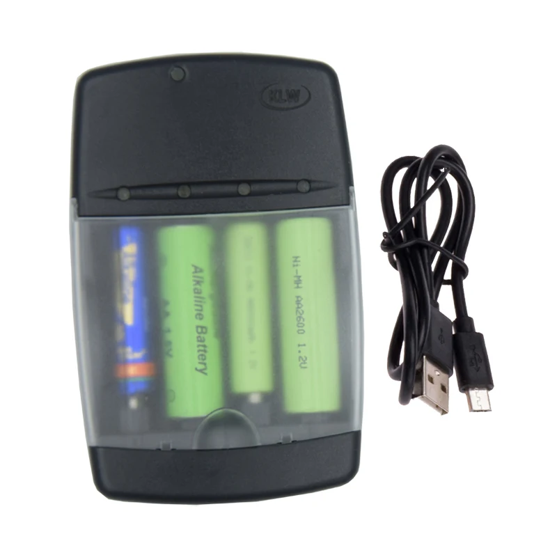 Умное зарядное устройство с 4 слотами USB для аккумуляторных батарей 1 2 в AA AAA AAAA NiMh
