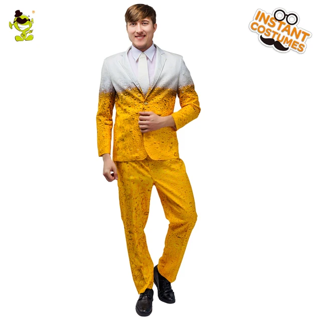 Mens Oktoberfest Suit Beer Role Play Fancy Dress Adult Beer Suit Deluxe ...