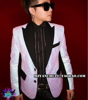 

Men singer performance suit costume male flash drill slim suit dresses nightclub DJ men stage blazer formal dress suit !S-5XL