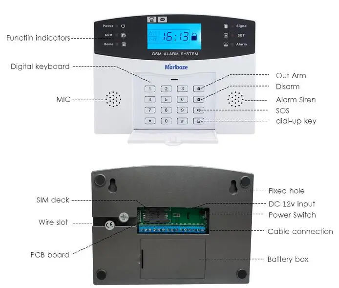 DZX-AS05 GSM домашняя охранная GSM сигнализация хост с ЖК-звонком для злоумышленник вор 7 проводных и 99 беспроводных зон защиты