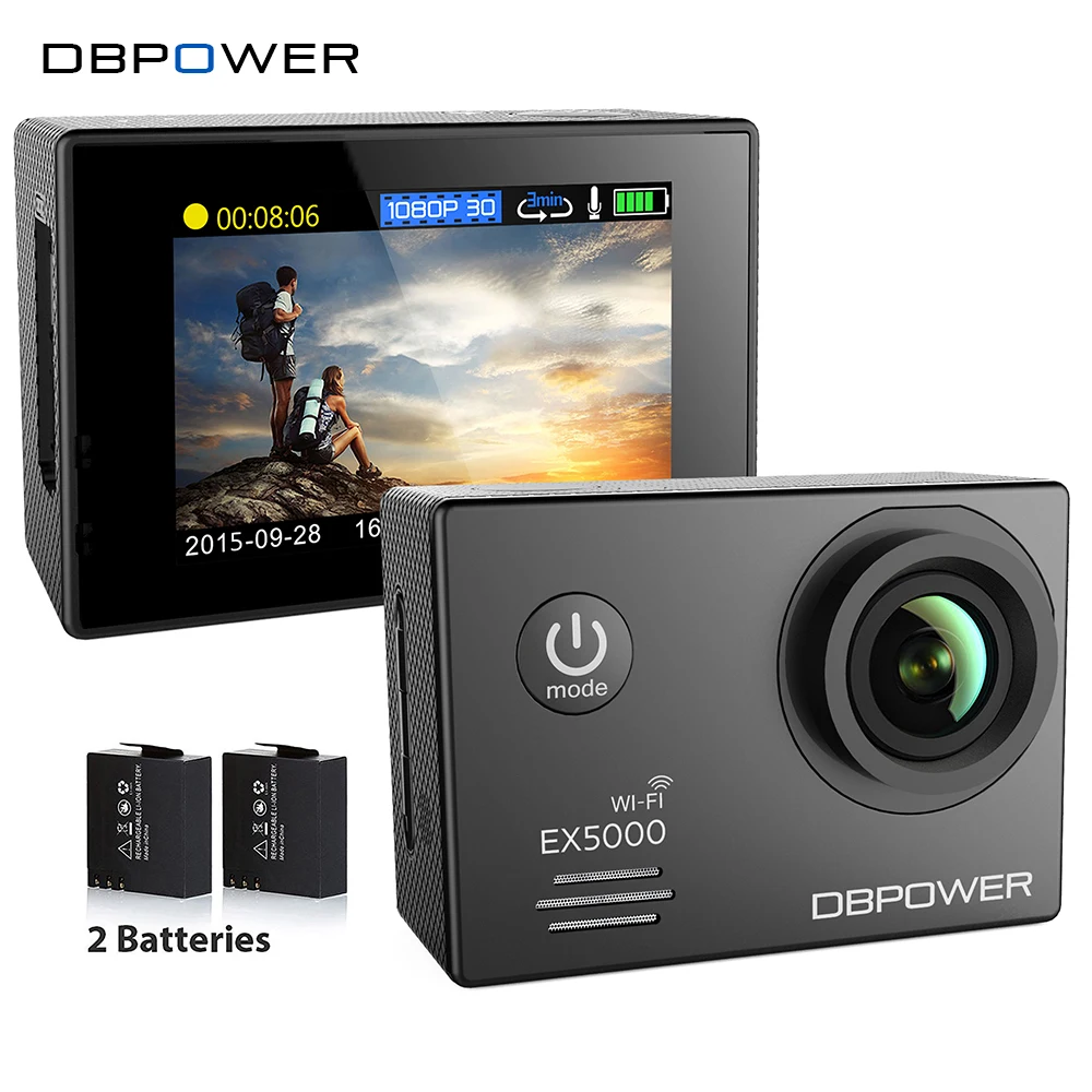 DBPOWER EX5000 Action Camera Helmet Sport Cam Head Video Bike Cams
