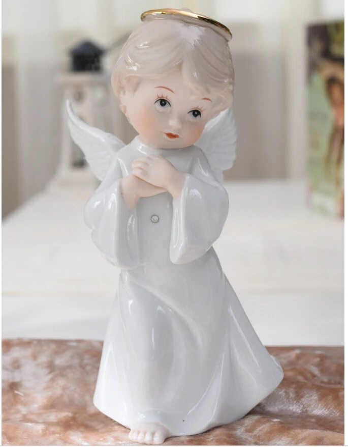 Европейские Керамические фигурки ангела для девочек, украшения для гостиной, украшения для дома, креативный свадебный Рождественский подарок