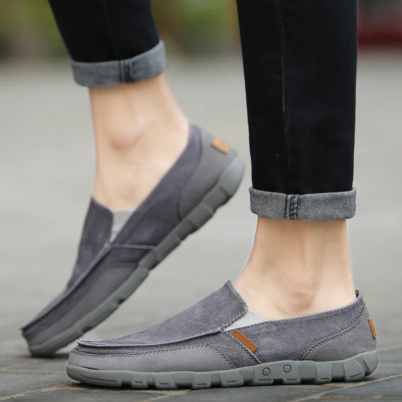 

2019 Spring Autumn Comfortable Loafers Lazy Driving Flats Men Canvas Shoes Ultralight Casual Men Shoes Chaussure Homme