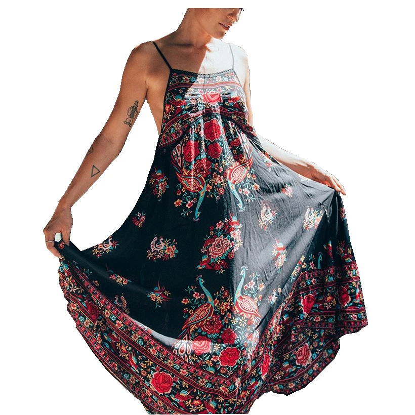 

New Women Sexy Maxi Slip Dress Ladies Summer Boho Party Cocktail Beach Long Maxi Slip Chiffon Dress Sundress