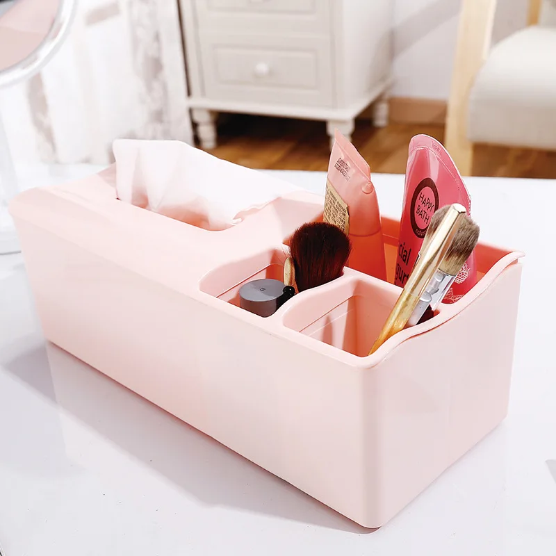 

Plastic Tissue Box For Desktop Remote Sundries Paper Storage Organizer Case Home Coffee Table Finishing Storage Boxes Holder