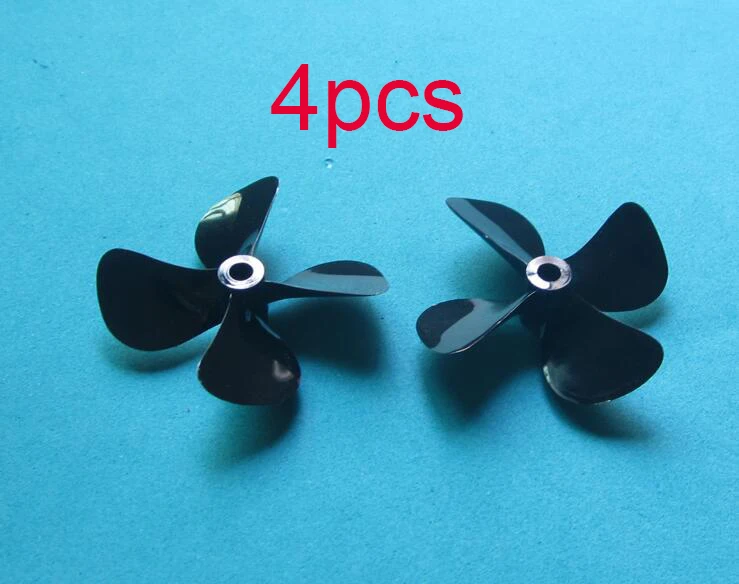 Buy 4Pcs 4mm 4 blades Propeller For RC Boat Model PC