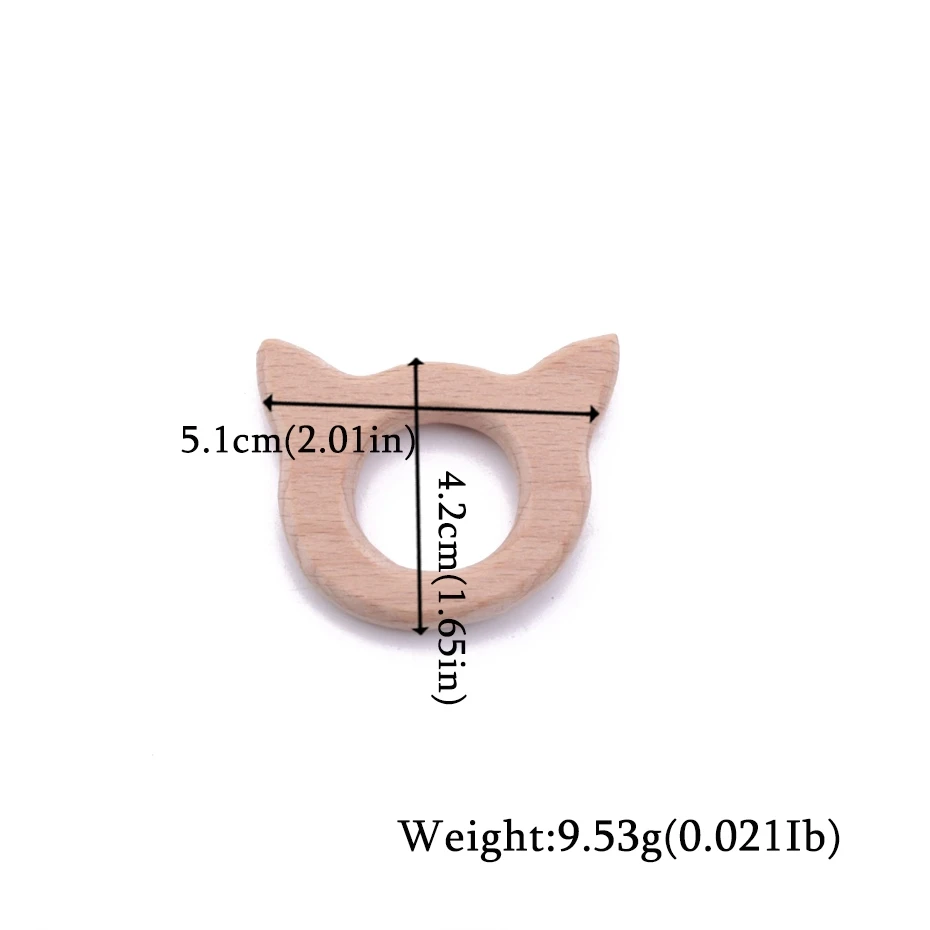 1 шт. деревянный Прорезыватель деревянная подвеска для соски цепочка детские товары животные деревянные пустые грызуны Детские Прорезыватели рождения медсестры подарки игрушки - Цвет: Cat