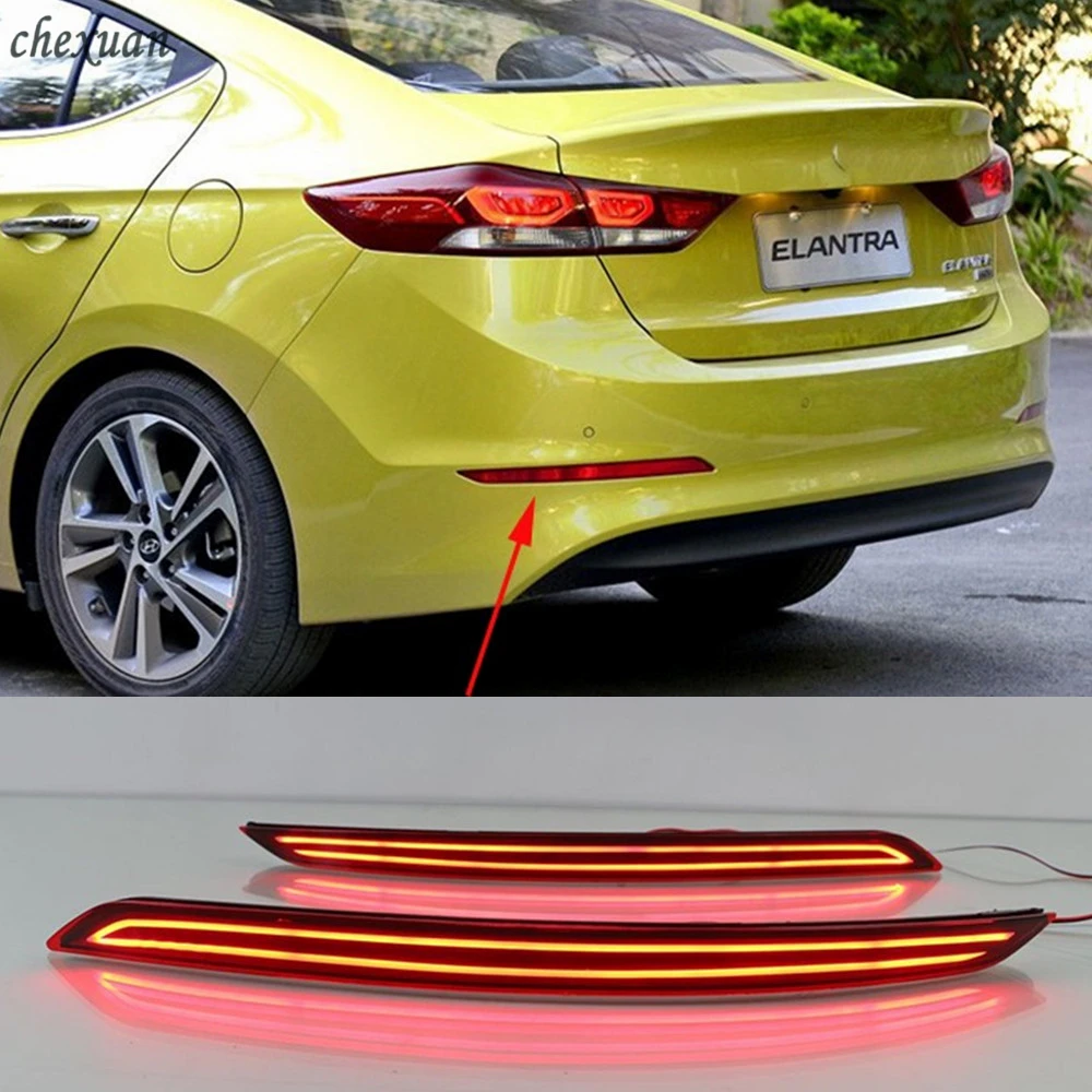 

CSCSNL 1 Set Car LED Rear Light Brake Lamp Taillight Back Fog Light Warning Light Reflector Light For Hyundai Elantra 2016 2017