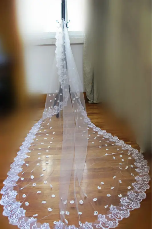 2015 Bridal Veil The Bride Bridesmaids Veil A Layer Applique Lace High