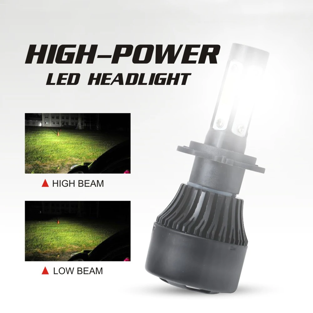 2X светодиодный X7 H4 H7 лампы для передних фар H11 12V 9005 9006 72W фары 8000LM Автомобильный