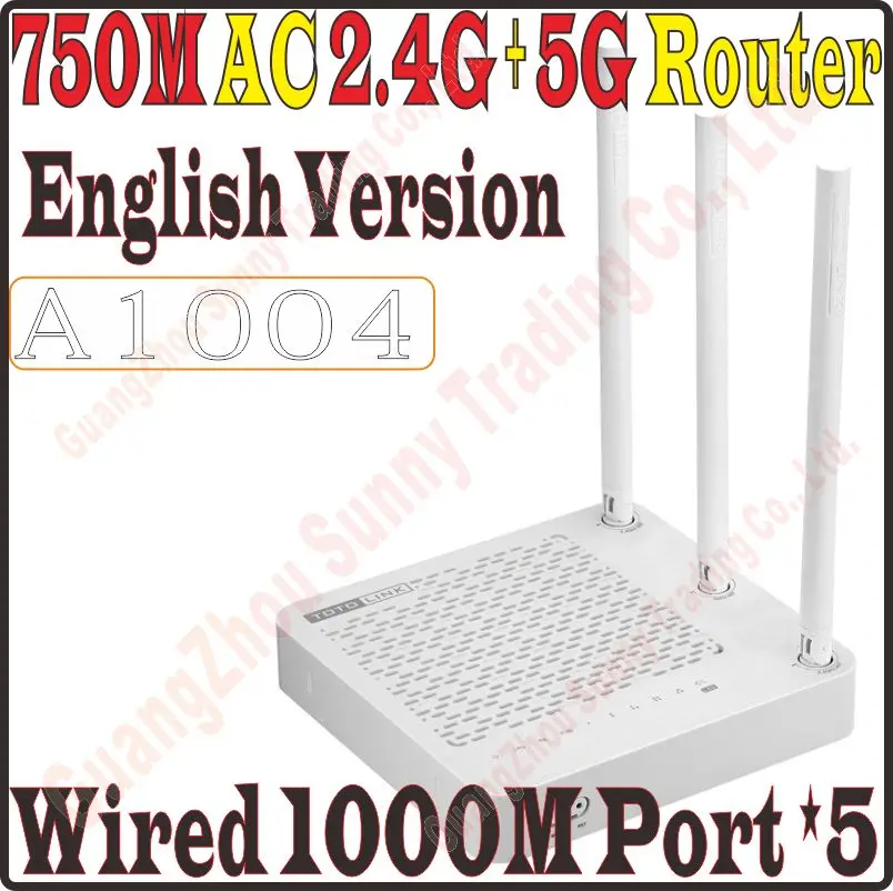 TOTOLINK A1004 AC 750Mbps Dual Band wireless Router 2.4GHz/5GHz, Gigabit LAN & WAN Ports, Supports VPN Server/Repeater, PROM-