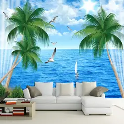 Дропшиппинг Fatman текстурированные обои красивый вид на море тропические обои фото росписи 3D гостиная Papel де Parede Infantil