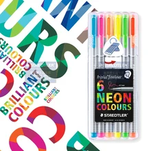 Германия Staedtler 334 sb6cs3 highlighter гелевая ручка Волокно Fine Line Ручка Новинка осени года тонкий Маркер 6 цветов комплект