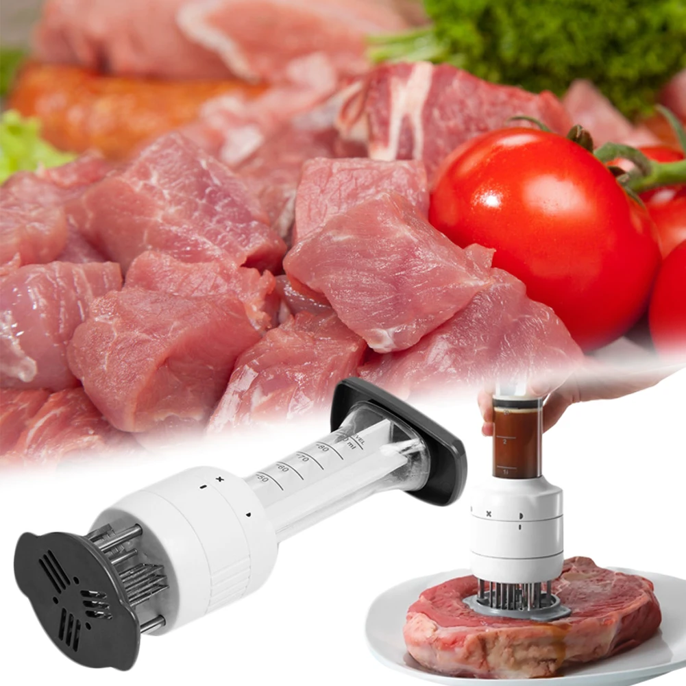 Нержавеющая сталь для размягчения мяса иглы соус для размягчения мяса маринатор инжектор для Beaf стейк мясо Профессиональный кухонный инструмент