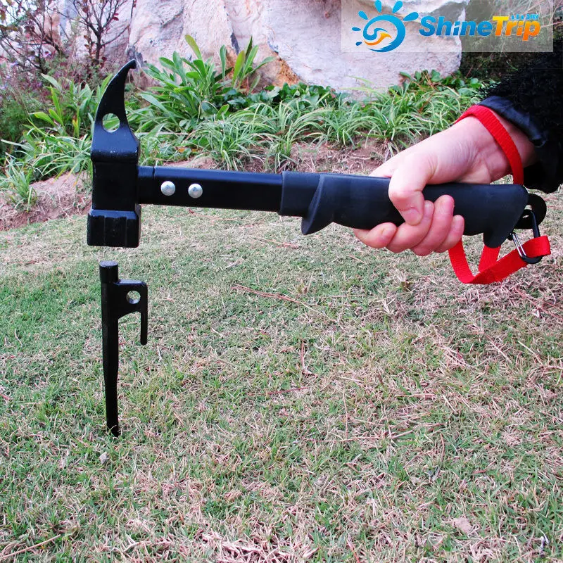 Multifunctional Cast Steel Hammer Outdoor Camping Hiking tent Pegs nail