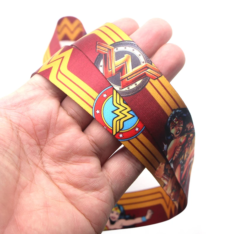 P3378 Dongmanli Wonder Woman брелок для ключей, держатель для Id значка, держатель для ID карты, для спортзала, для мобильного телефона, USB, держатель для значка, ключевой ремень