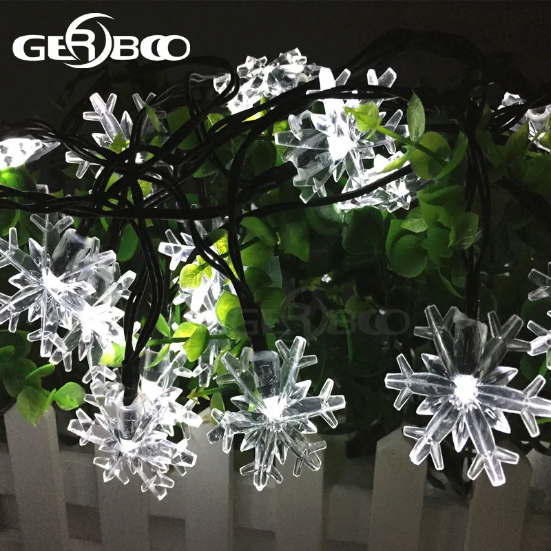 

20FT 30 LED Garden String Lighting Snowflake Light For Parties,Outdoor,Home,Holiday Christmas Tree Decor 2PCS/LOT