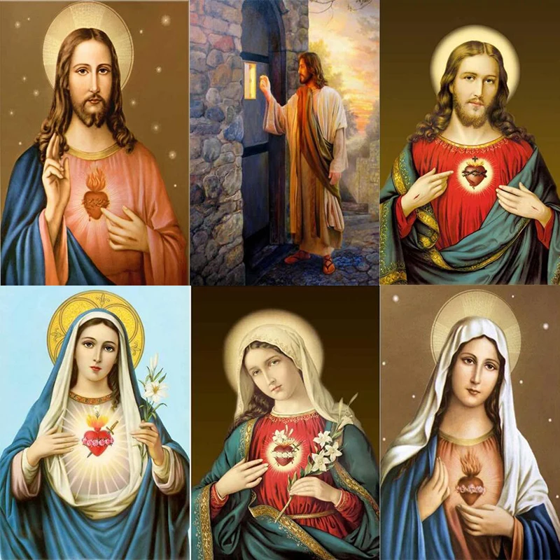 5D Diy Алмазная картина христианская икона Алмазная вышивка католическая икона сакральное сердце Иммануил лувизем L166