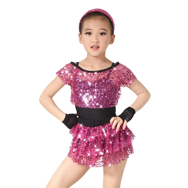 Sequins Tap Dance Clothing Kids Jazz Dance Costumes Ballroom Dresses