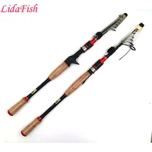 Дорожная Удочка 1,95 м, 2,1 м, 2,4 м, 2,7 м, спиннинговая Удочка мл, жесткая телескопическая удочка, Удочка из углеродного волокна