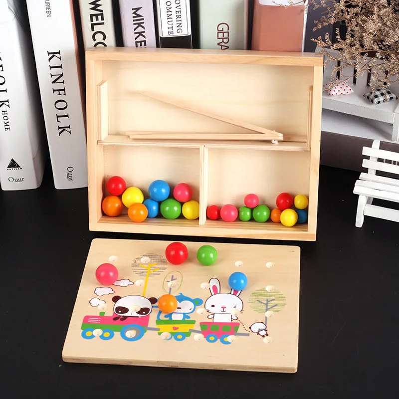

Montessori Educational Wooden Toys For Kids Clip Beads Montessori Materials Toy For Children Hand-eye Coordination Baby Toy