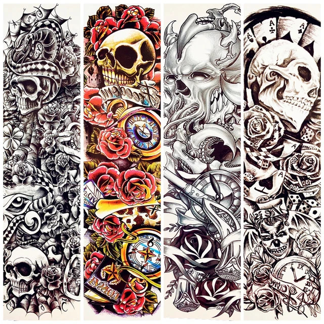 Король Леорик Водонепроницаемый Временные татуировки полные руки