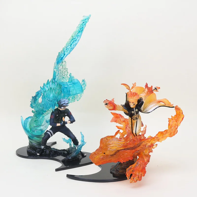 

18-22cm Uzumaki Naruto Sasuke NARUTO zero Fire Battle Figure Nine Tail Kakashi PVC Action Figure Model Toys