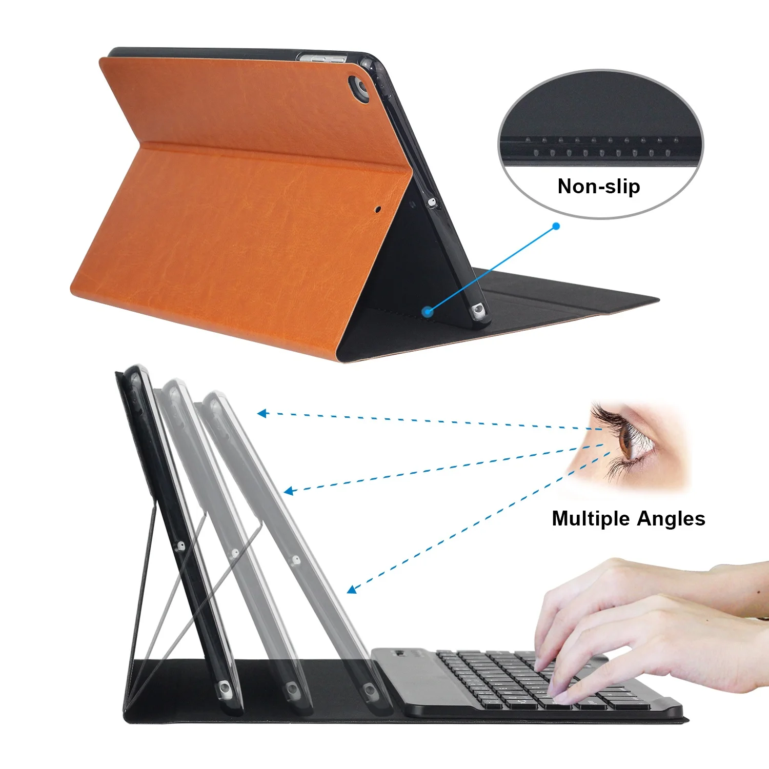 Чехол-клавиатура из искусственной кожи для iPad 9,7 /iPad Air 2 1, мягкий силиконовый чехол, подставка для iPad чехол 9,7"
