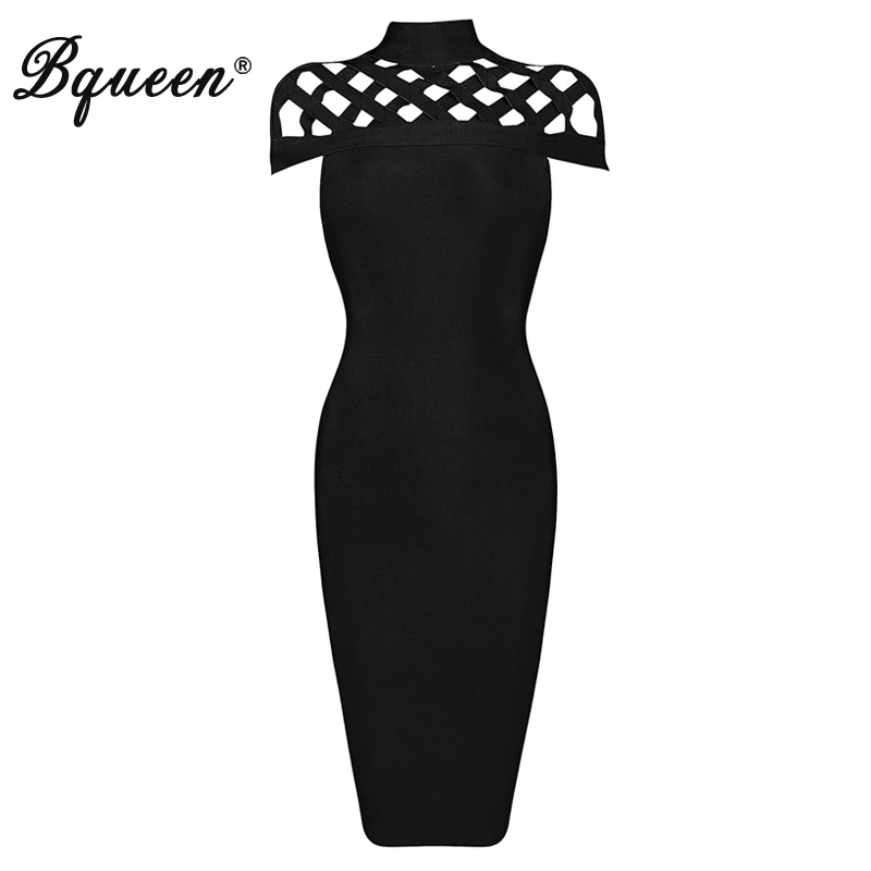

Bqueen Sexy Summer Women's Bandage Dress Elegant Hollow Out Knee Length Cloak Sleeves Bodycon Lady Dress Vestidos Wholesale