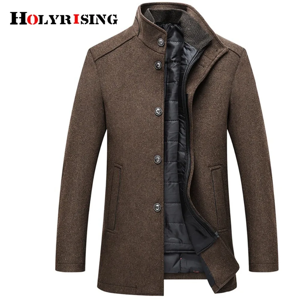 Holyrising Wool Coat Men Thick Overcoats Topcoat Mens Single Breasted Coats And Jackets With Adjustable Vest 4 Colours M-3XL Holyrising Wool Coat Men Thick Overcoats Topcoat Mens Single Breasted Coats And Jackets With Adjustable Vest 4 Colours M-3XL