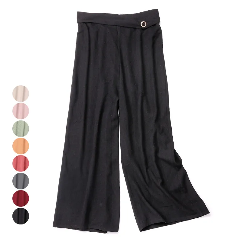 

Multi-color Women Summer Natural Silk Pants Spun Silk Loose Style Trousers Work Wear OL Fashion Holiday wide leg Pants