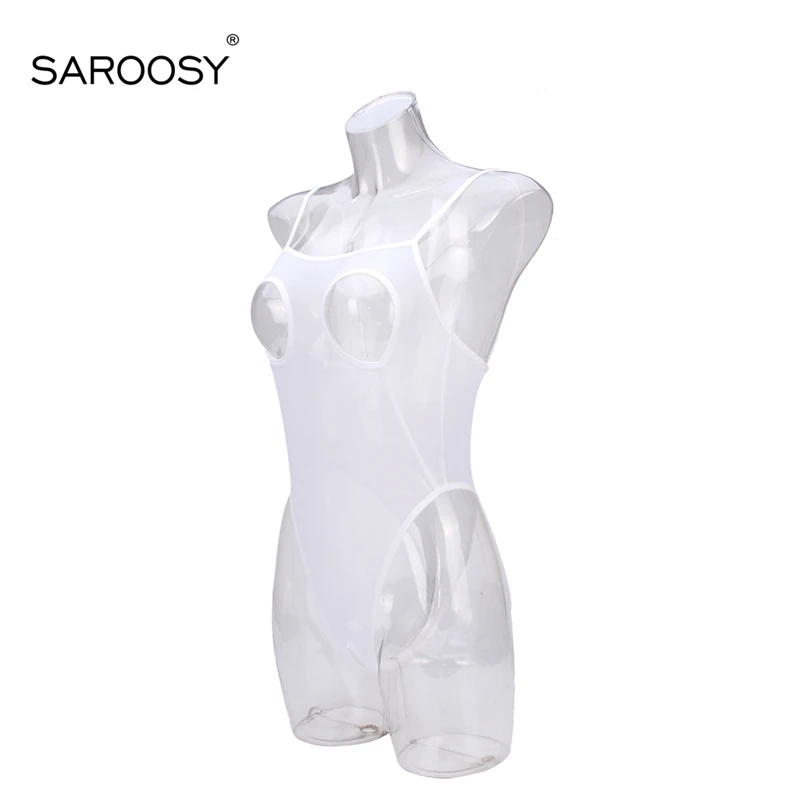 2017 New Sexy Lingerie Sheer Mesh Bodysuit for Women Open Cup Hipless Open Crotch Back Adjustable Strap Size