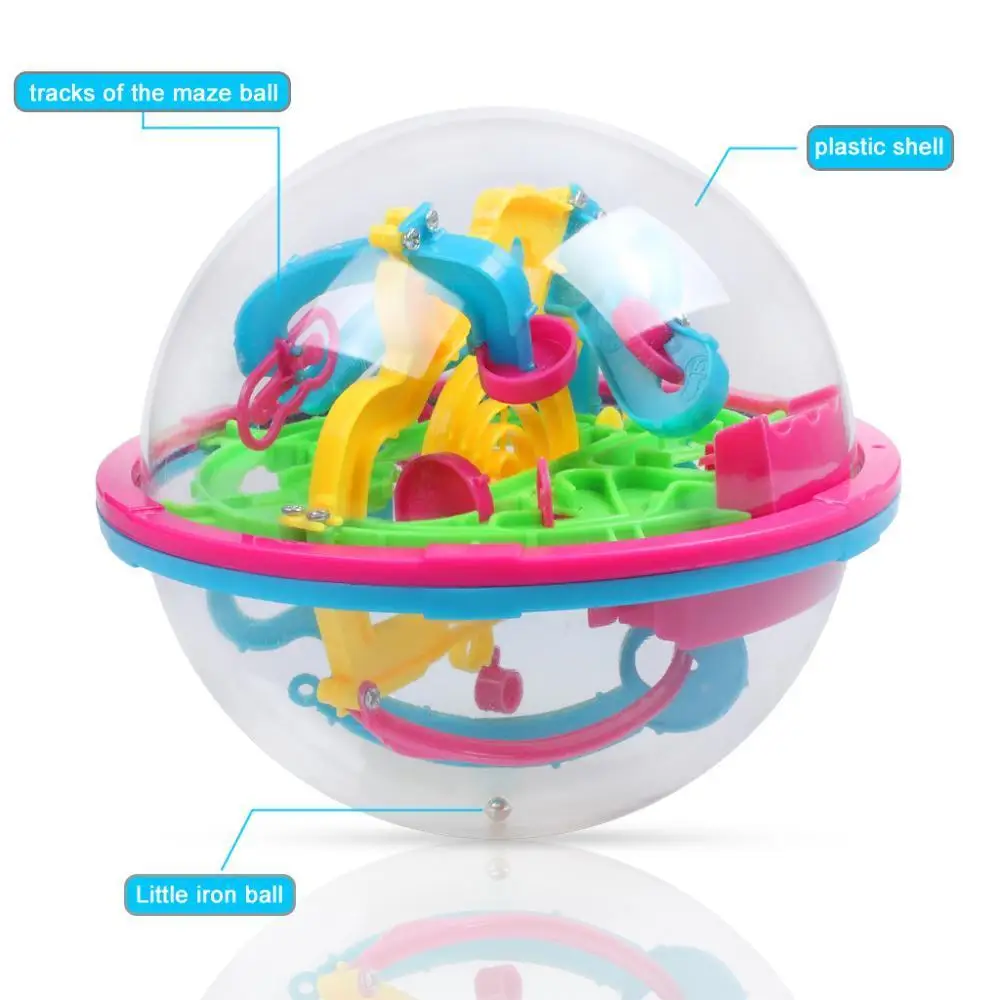 Kids 3D 100 Barriers Large Intellect Ball Balance Maze Game Educational Toy Gift (5)