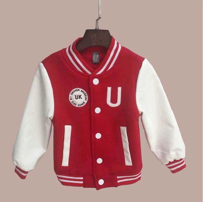 Детское пальто, осенне-зимняя куртка для мальчиков, детская одежда, верхняя одежда с буквенным принтом, одежда для мальчиков, детские бейсбольные куртки